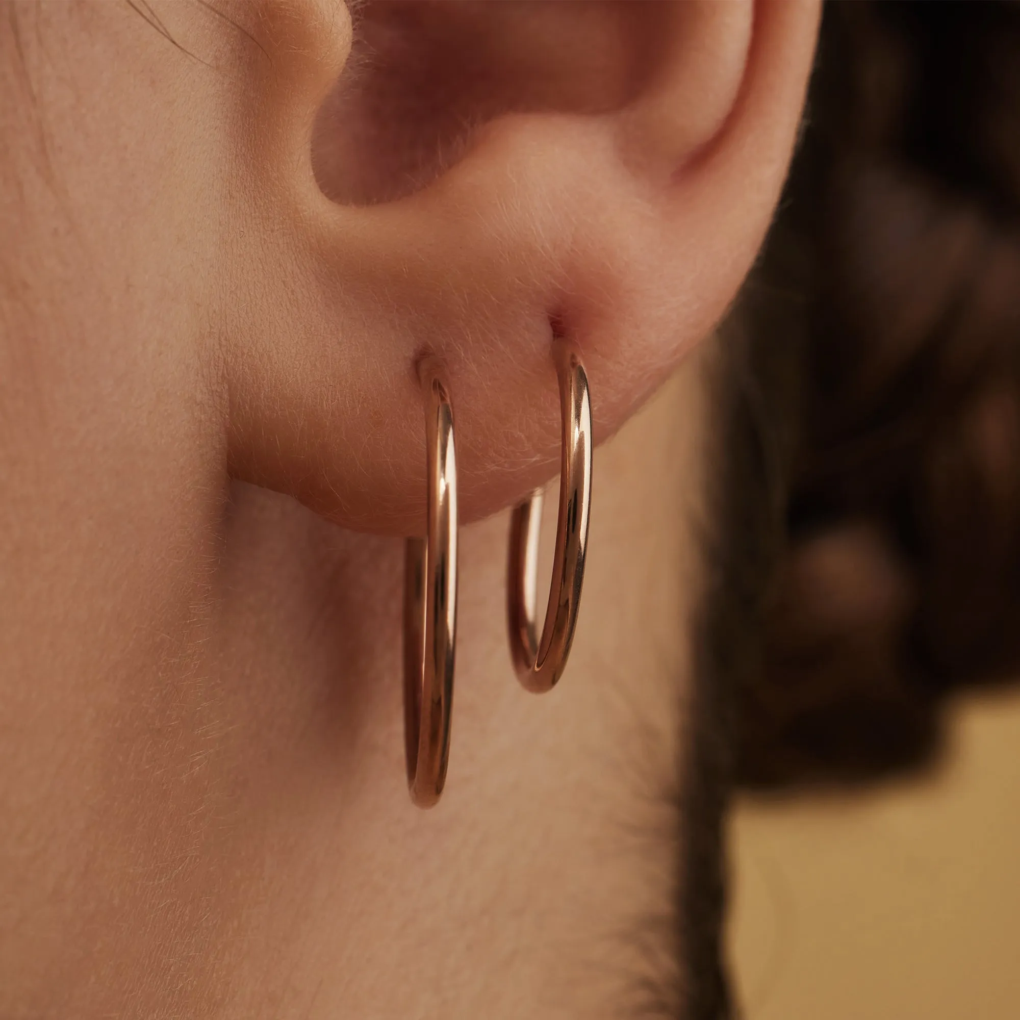 La Concorde Cerise 14 karat rose gold hoop earrings 18 mm