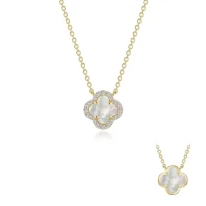 Lafonn Simulated Diamond & Mother of Pearl Halo Necklace N0334MPG20