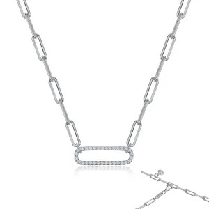 Lafonn Simulated Diamond Paperclip Necklace N0239CLP20