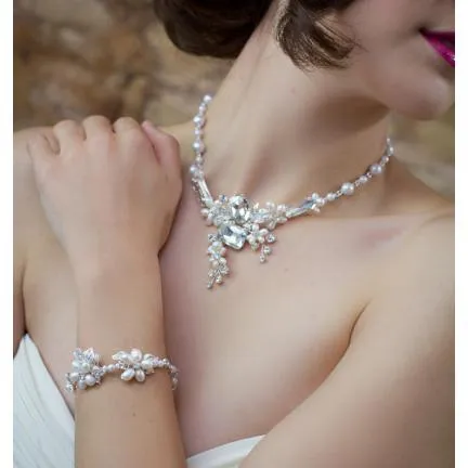Lucia Freshwater Pearl and Crystal Statement Necklace