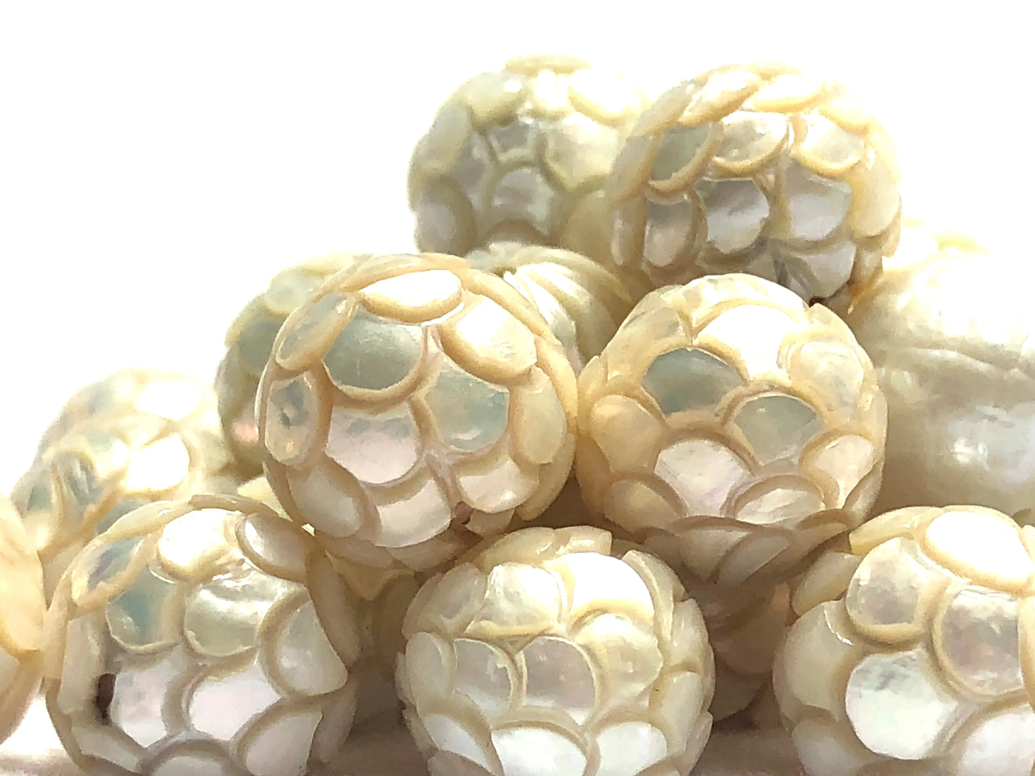 Mermaid skin - hand carved Edison pearls 11-11.9mm