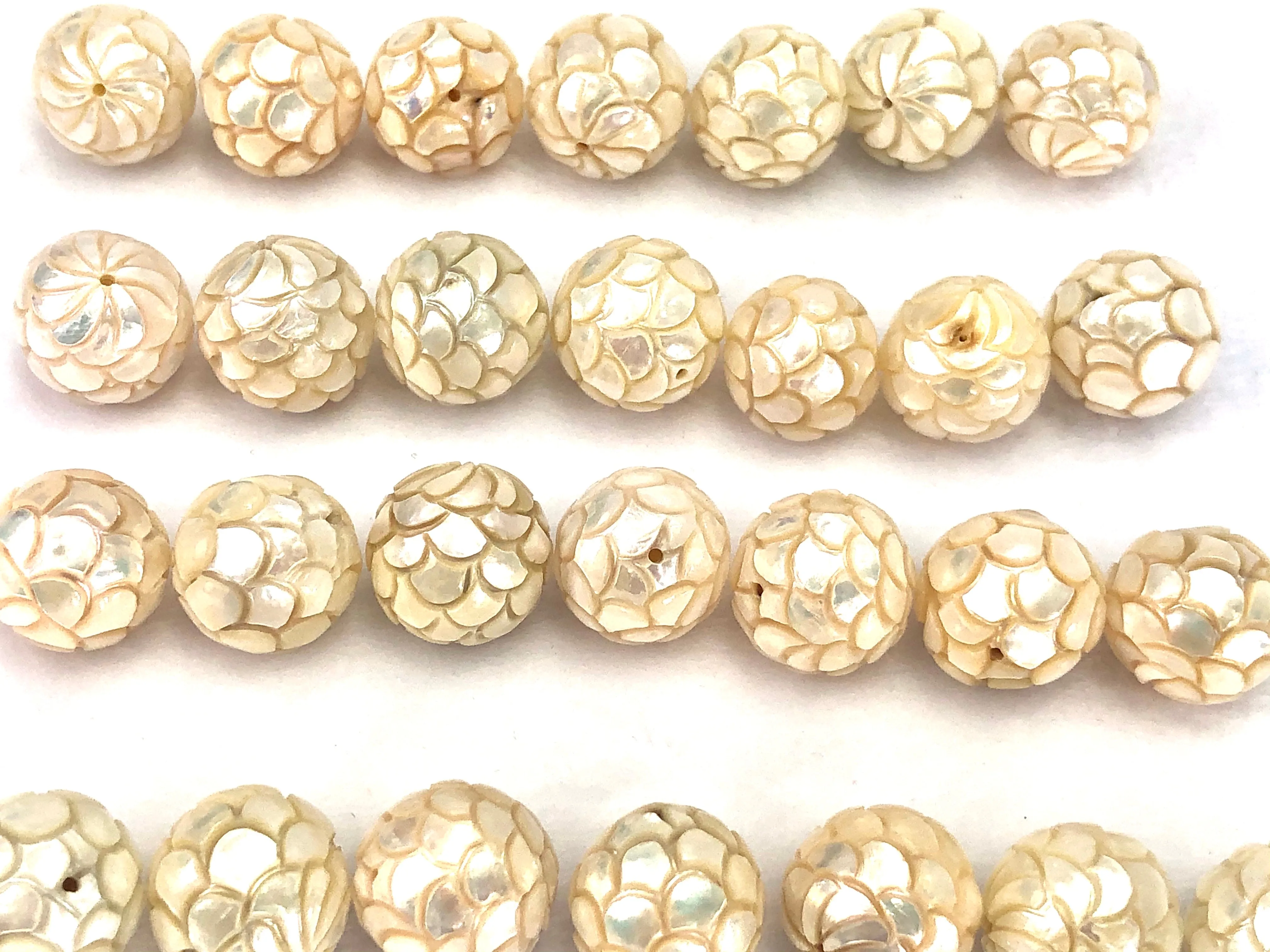Mermaid skin - hand carved Edison pearls 11-11.9mm