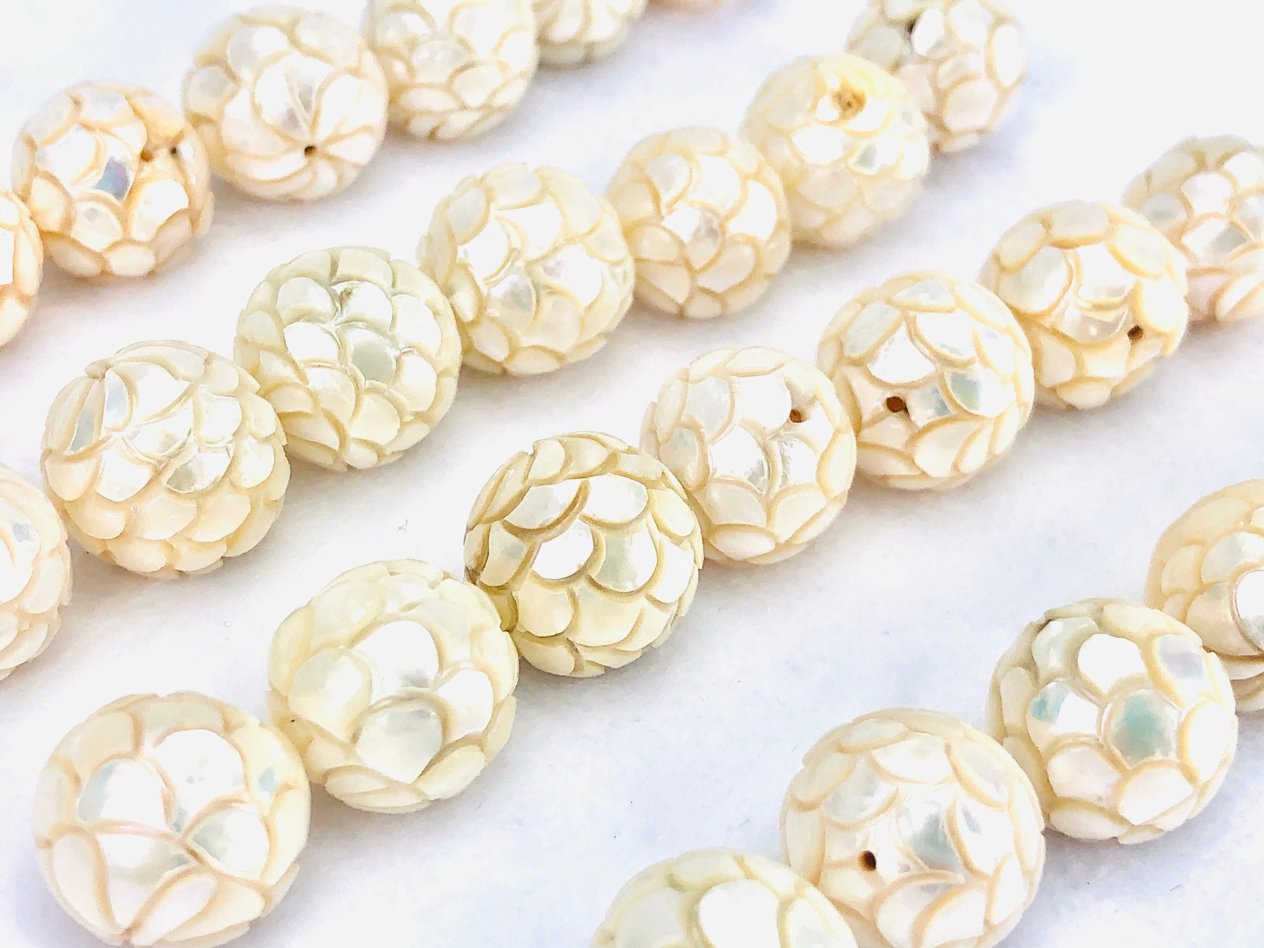 Mermaid skin - hand carved Edison pearls 11-11.9mm