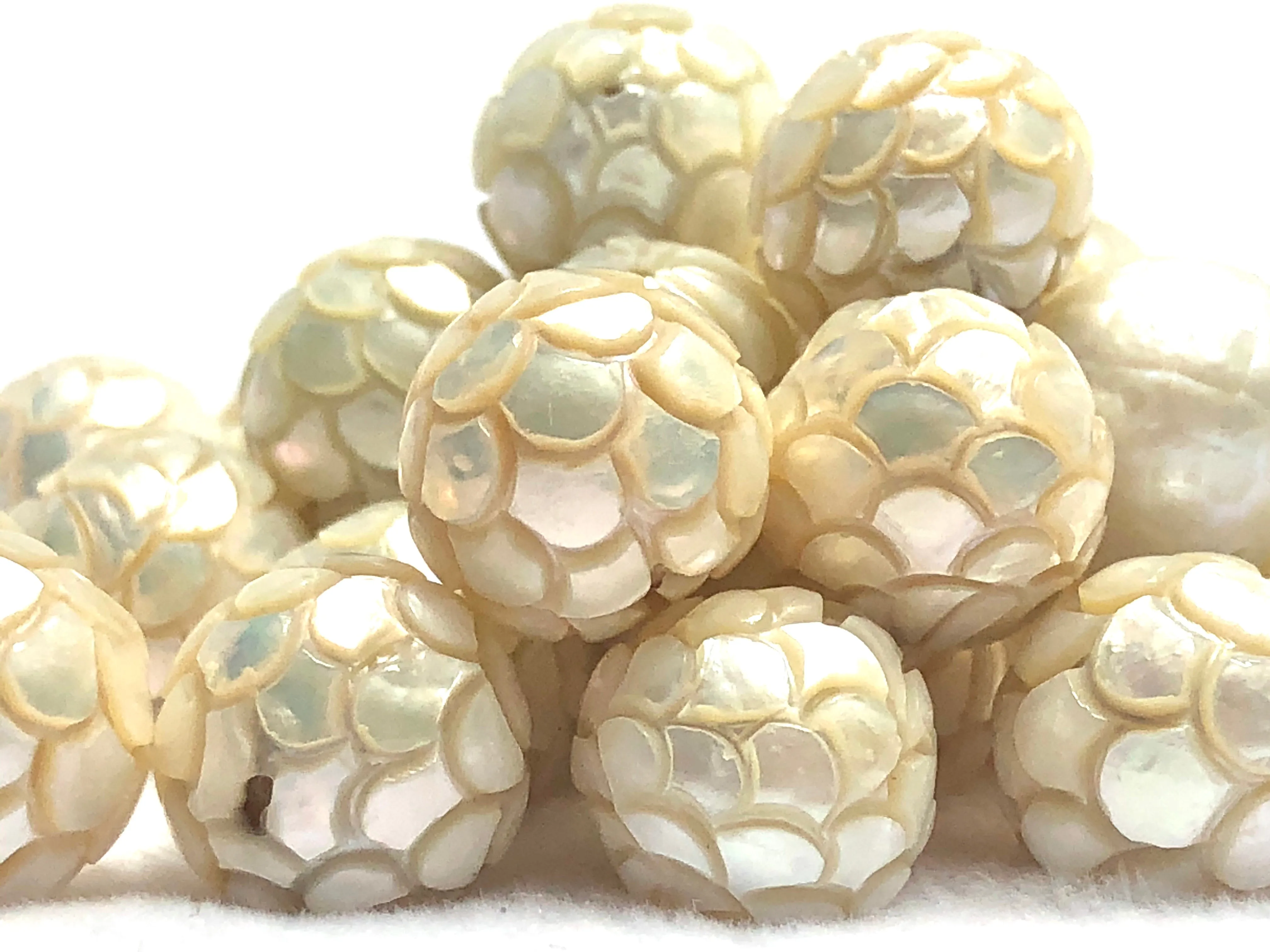 Mermaid skin - hand carved Edison pearls 11-11.9mm