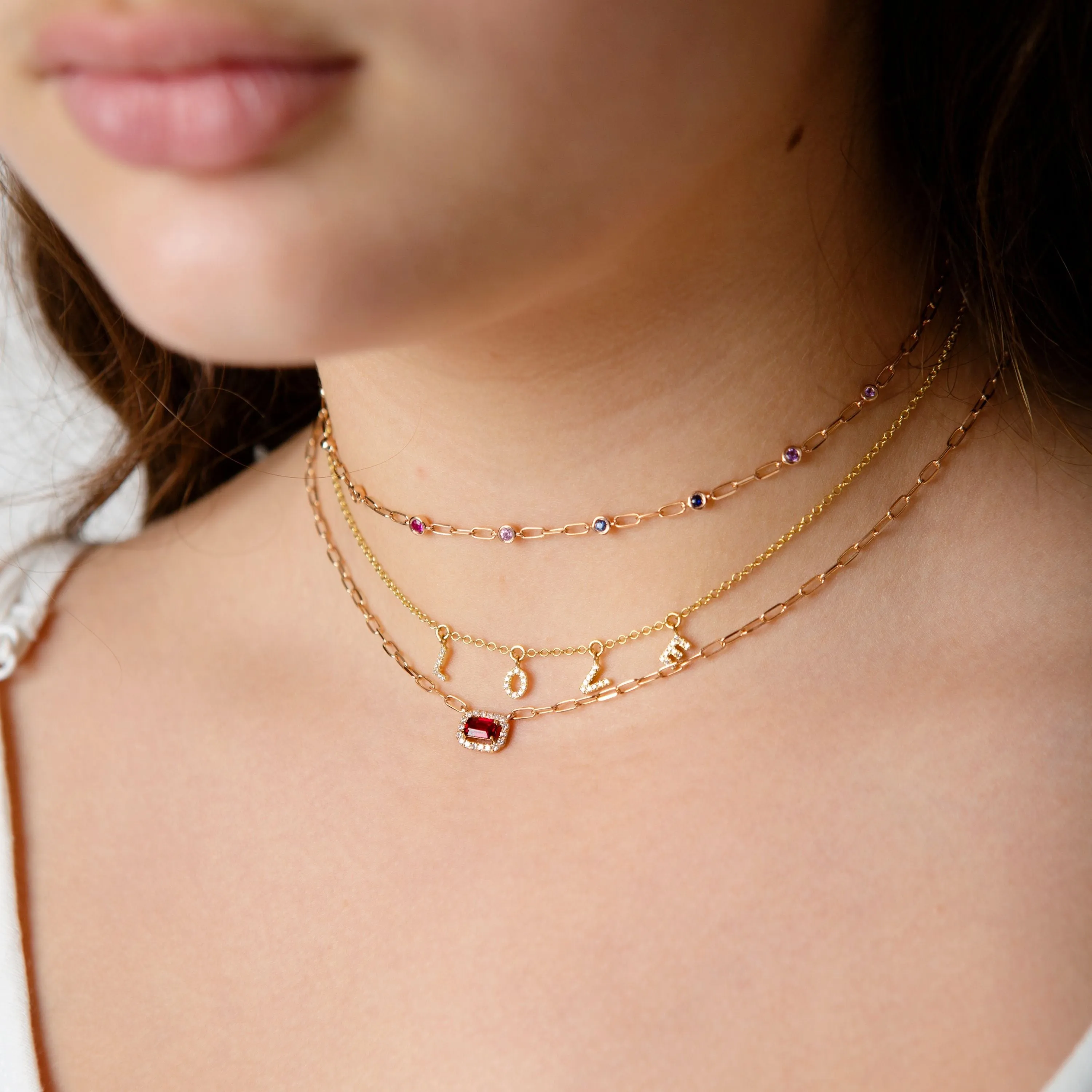 MINI ME DIAMOND HALO DROP NECKLACE
