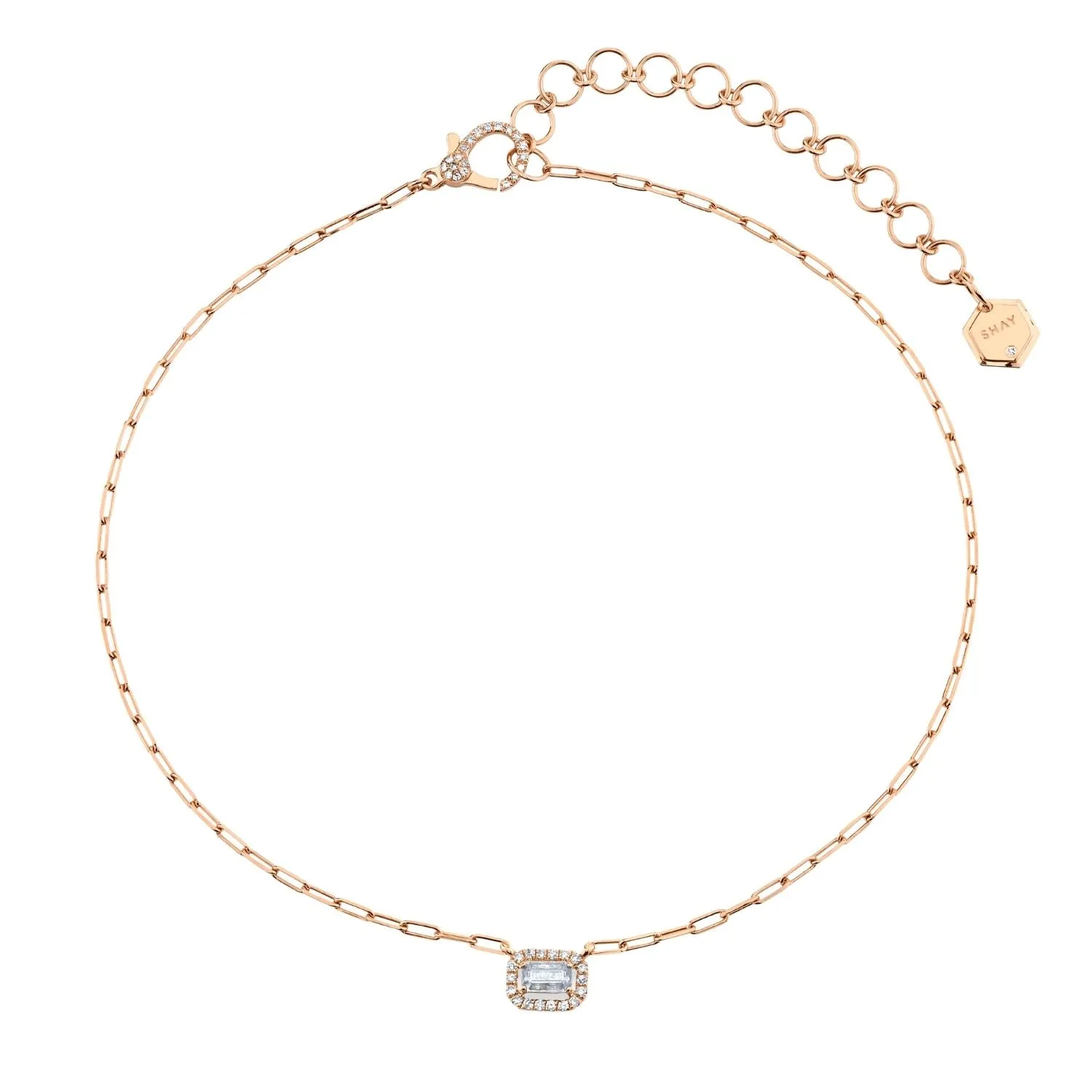 MINI ME DIAMOND HALO DROP NECKLACE