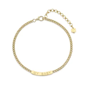 MINI ME DIAMOND PAVE CUSTOM ID BAR NAMEPLATE NECKLACE