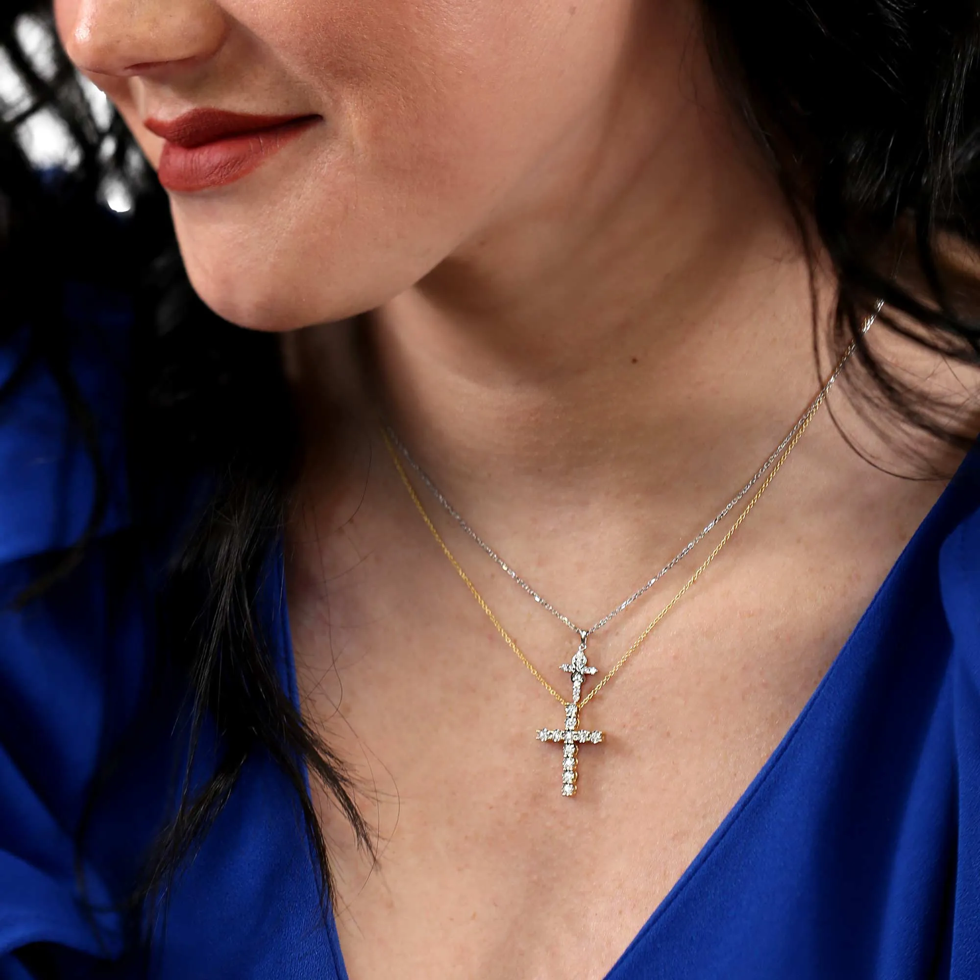 Mirage Diamond Cross Necklace 1/4ct