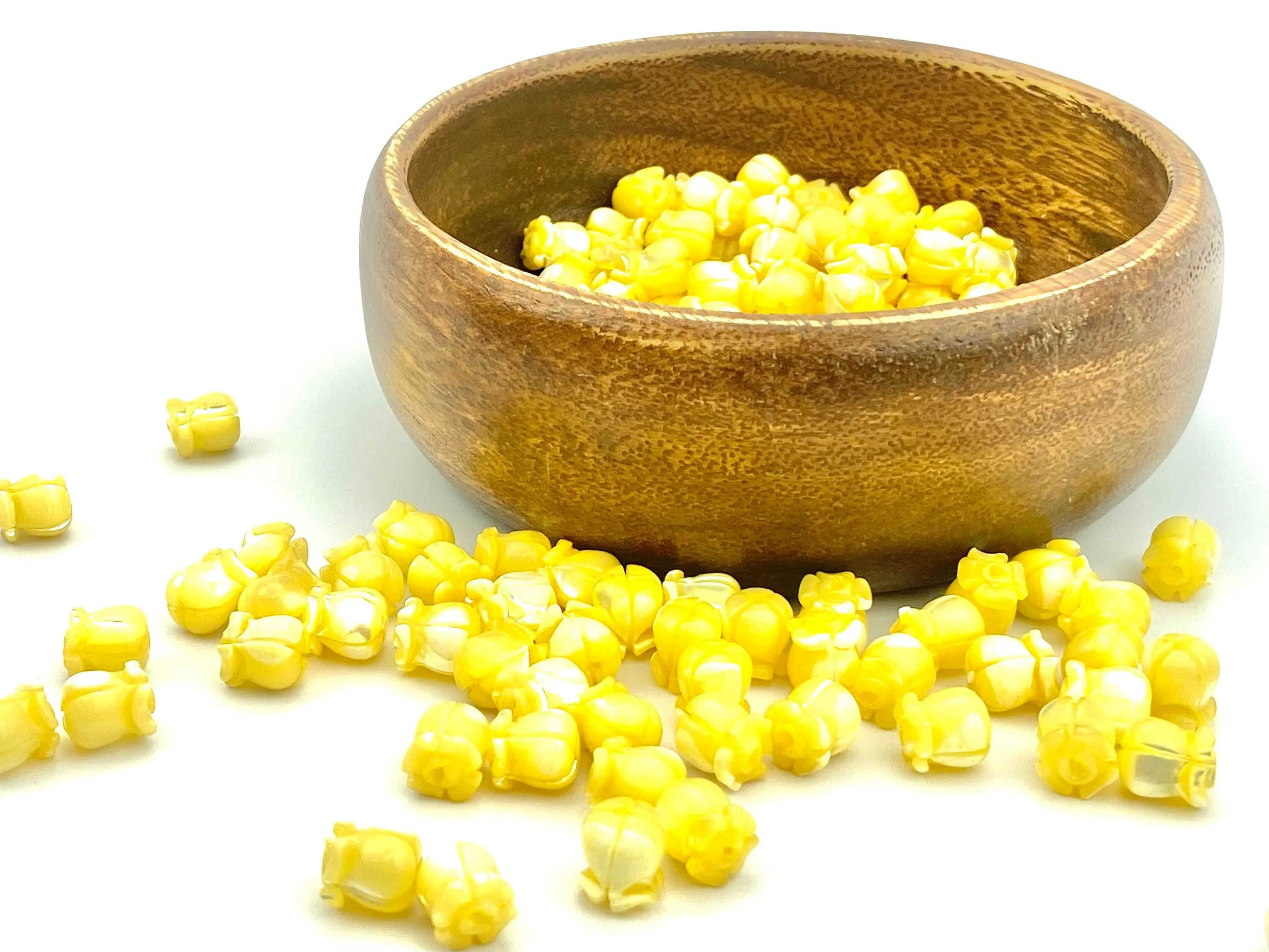 Mother Of Pearls Yellow Crown Flowers Beads, Sku#M08