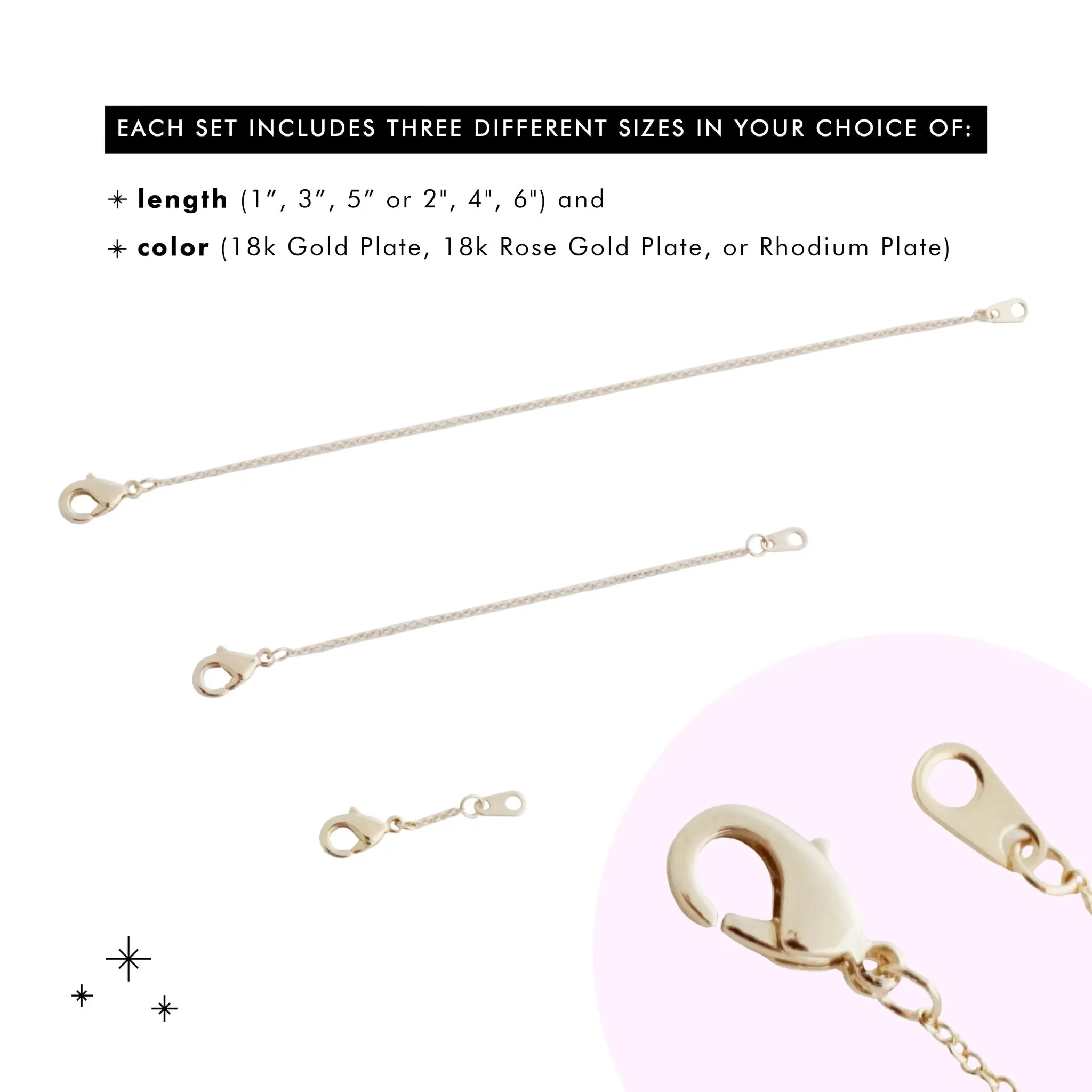 Necklace Extender Set (2", 4", 6")