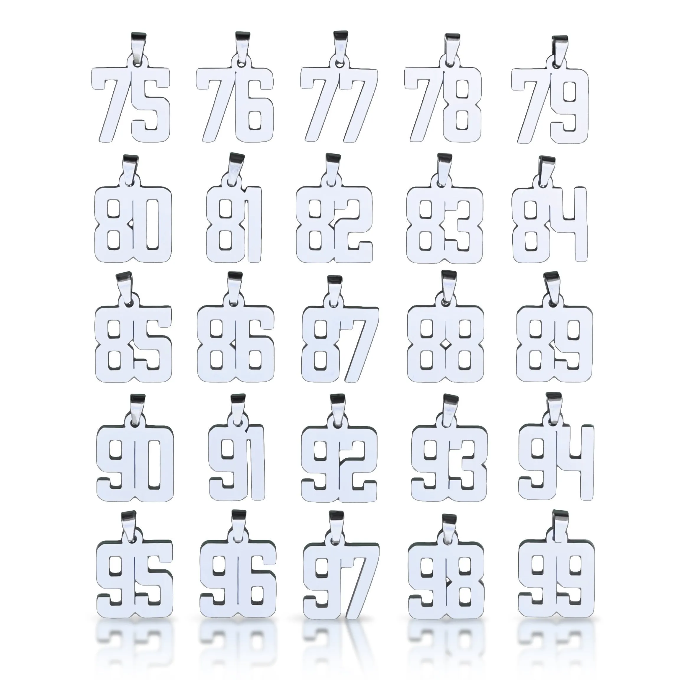 Number Pendants (Pendant Only) - Stainless Steel
