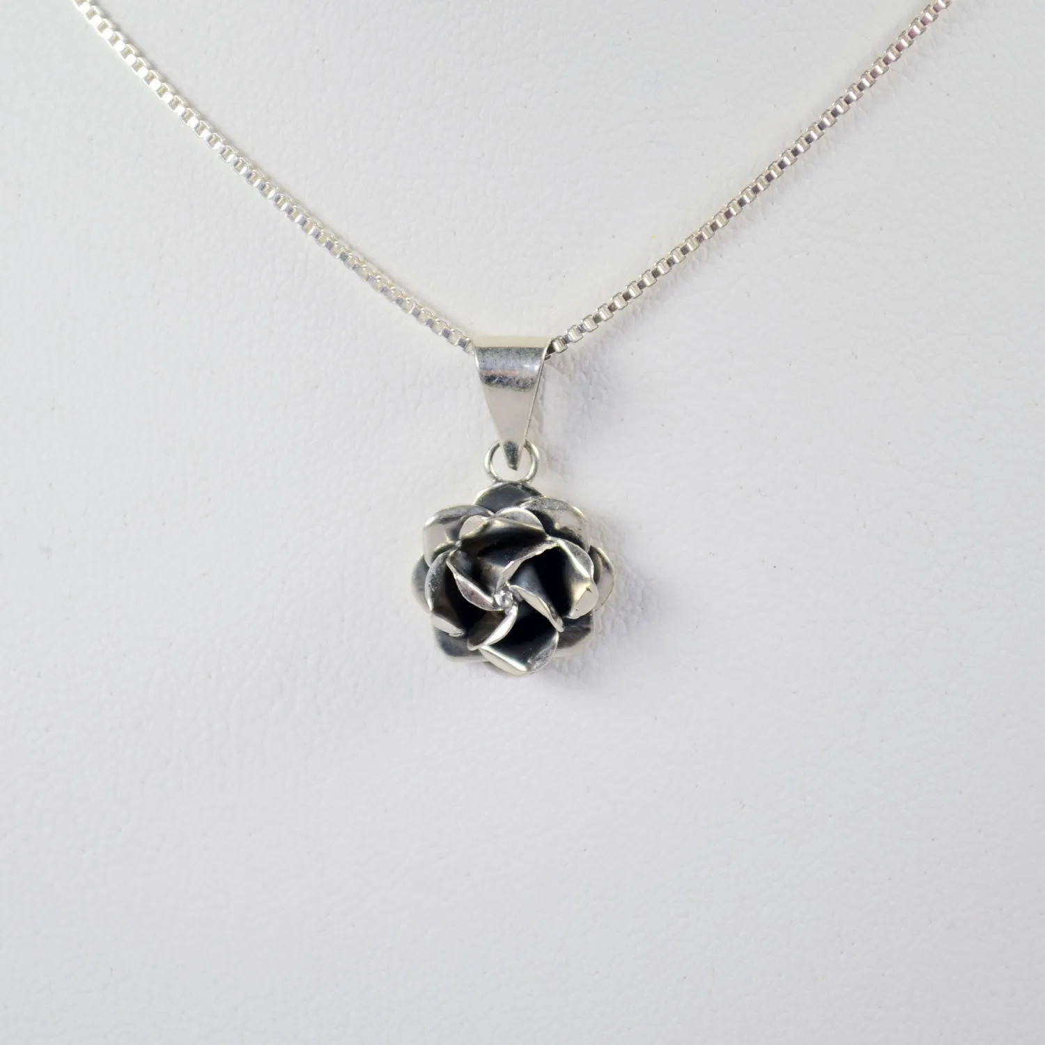 Oxidized Rose Pendant - Small