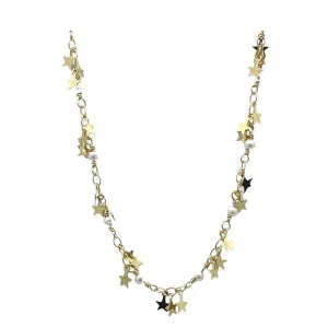 Pearl And Stars Cluster Necklace: 17" or 24" (NGC43STR)