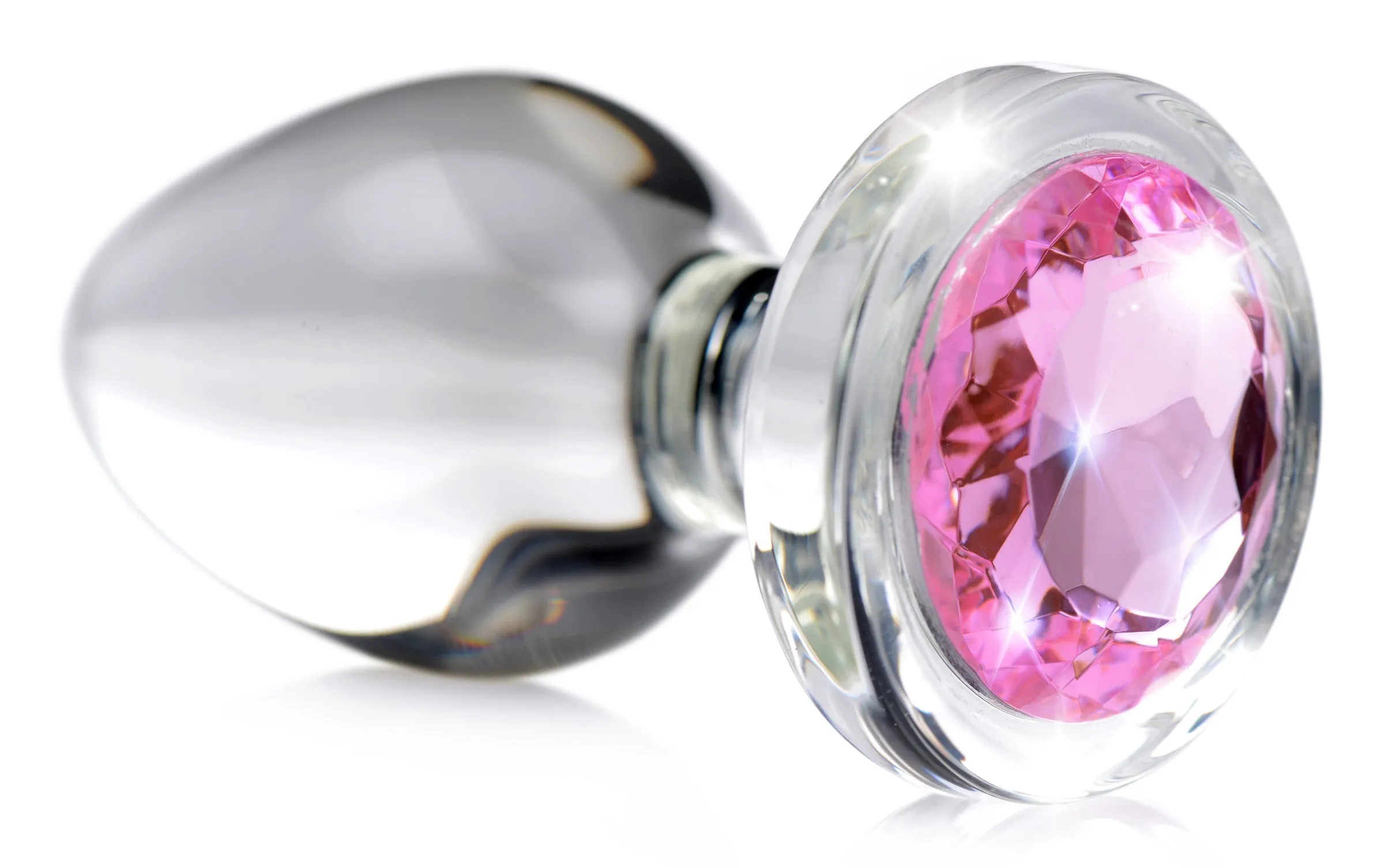 Beautiful Pink Gem Glass Anal Plug