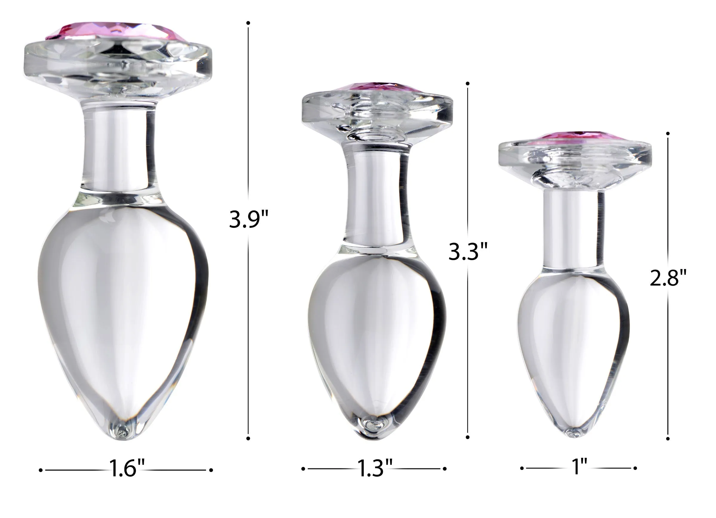 Beautiful Pink Gem Glass Anal Plug