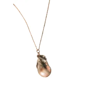 Pink Pearl Baroque Pearl Drop Necklace