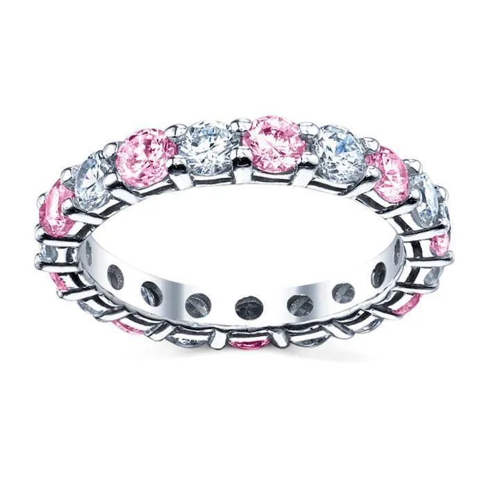 Pink Sapphire Diamond Eternity Band