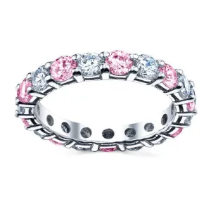 Pink Sapphire Diamond Eternity Band