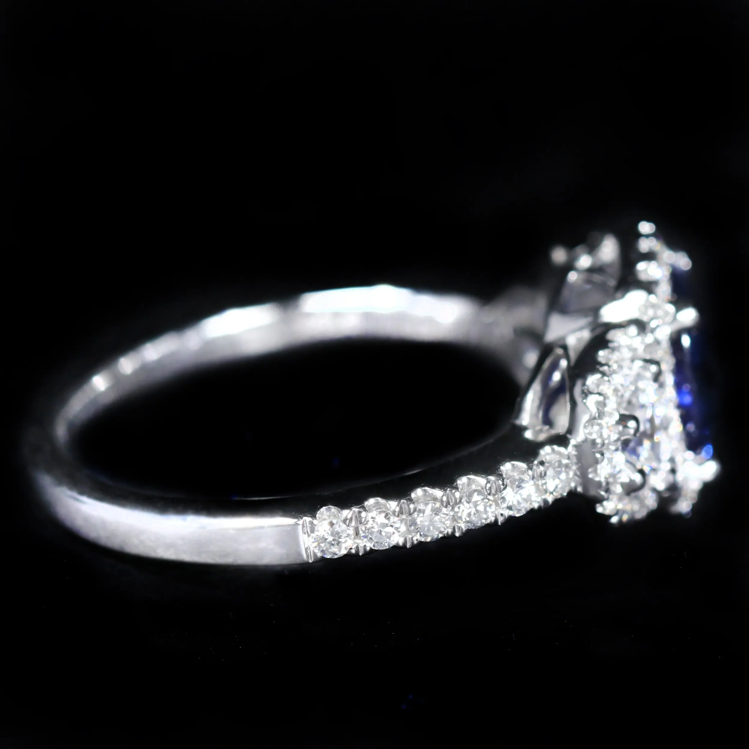 Platinum 2.05 Carat Sapphire and Diamond Ring