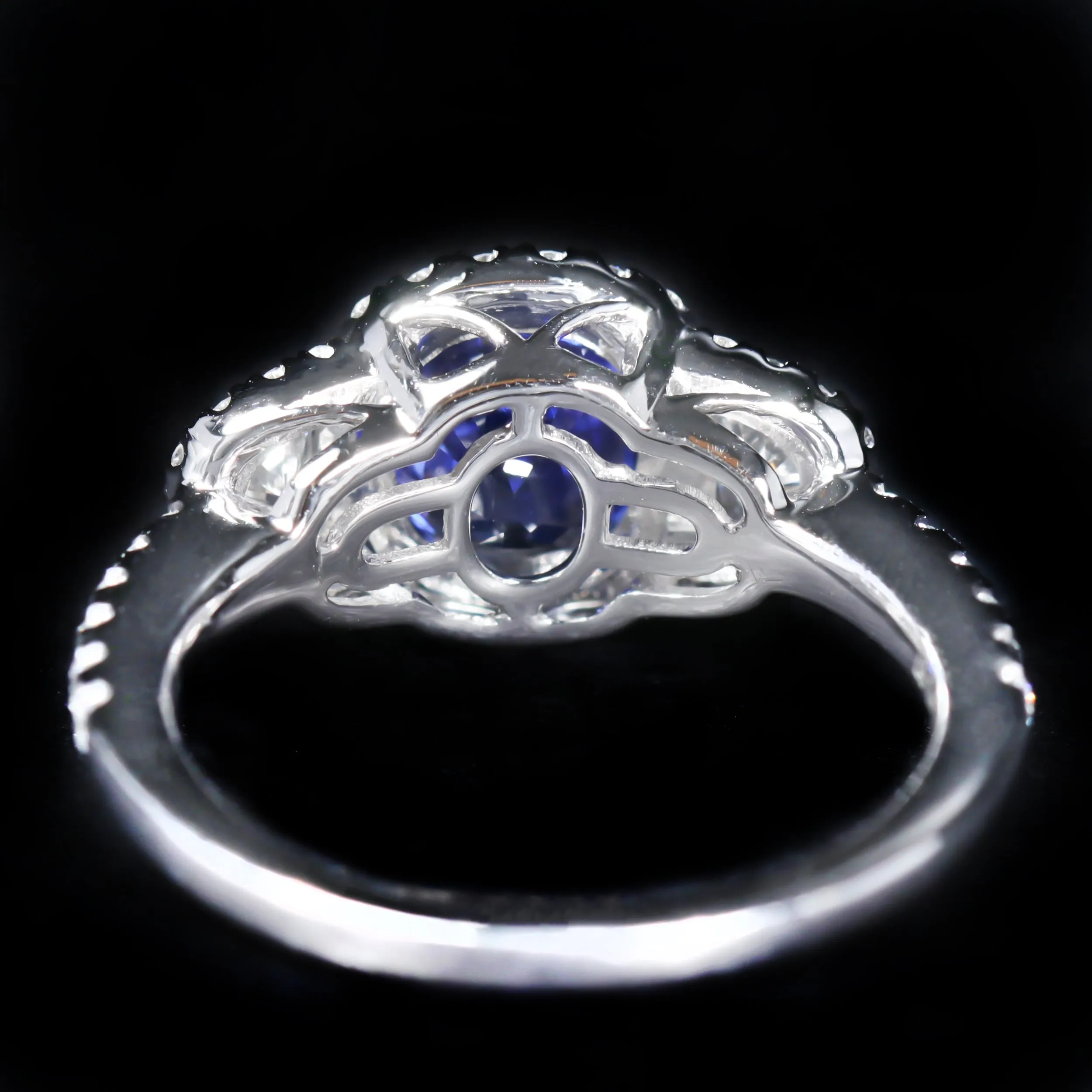 Platinum 2.05 Carat Sapphire and Diamond Ring
