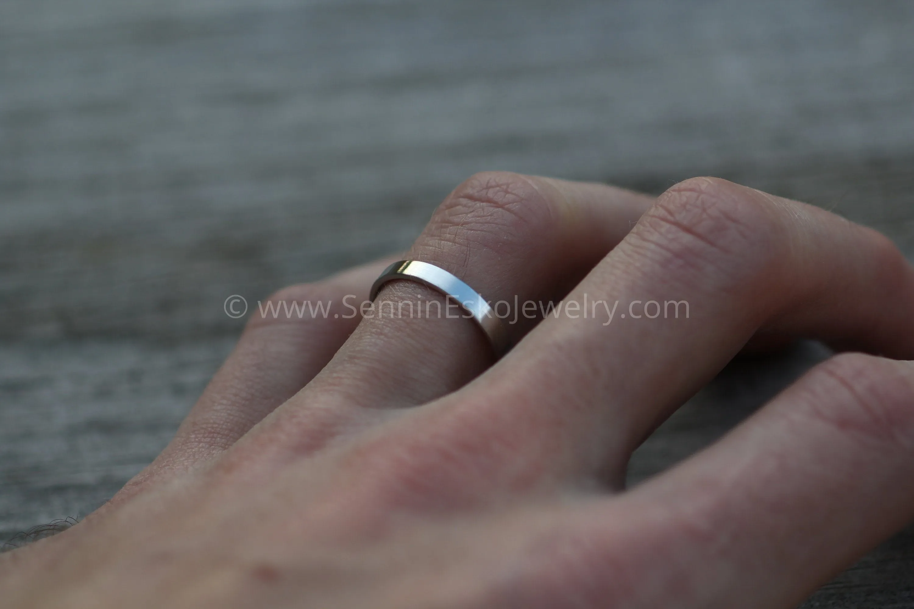 Platinum 3x1mm Flat Band - Matte Finish