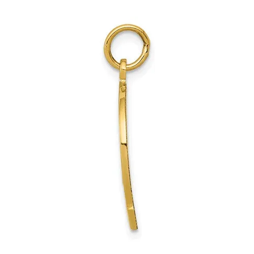 "Good Luck" Horseshoe Frame Pendant (14K)