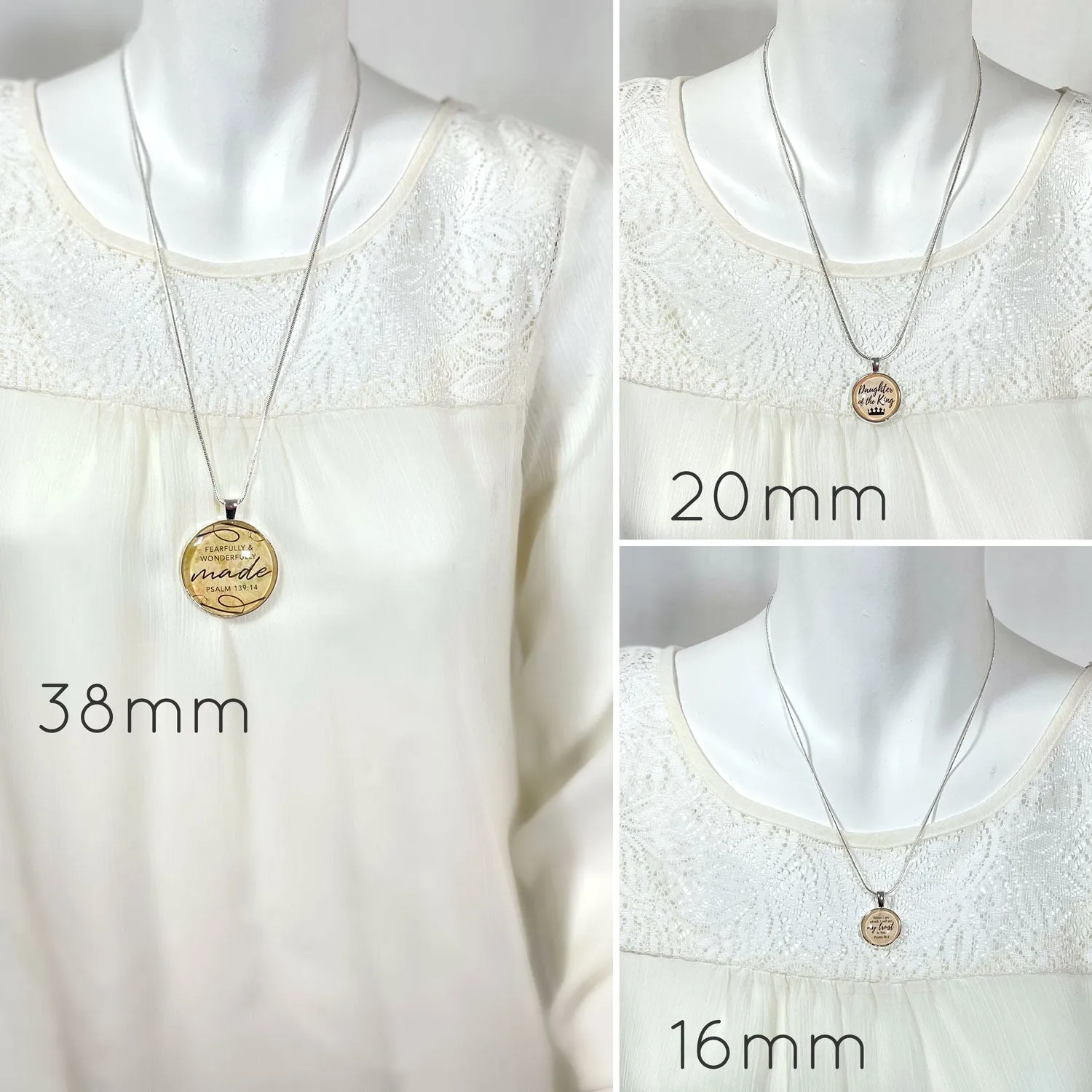 "I Am A Child of God" Christian Scripture Pendant Necklace – Silver-Plated, 16mm or 20mm