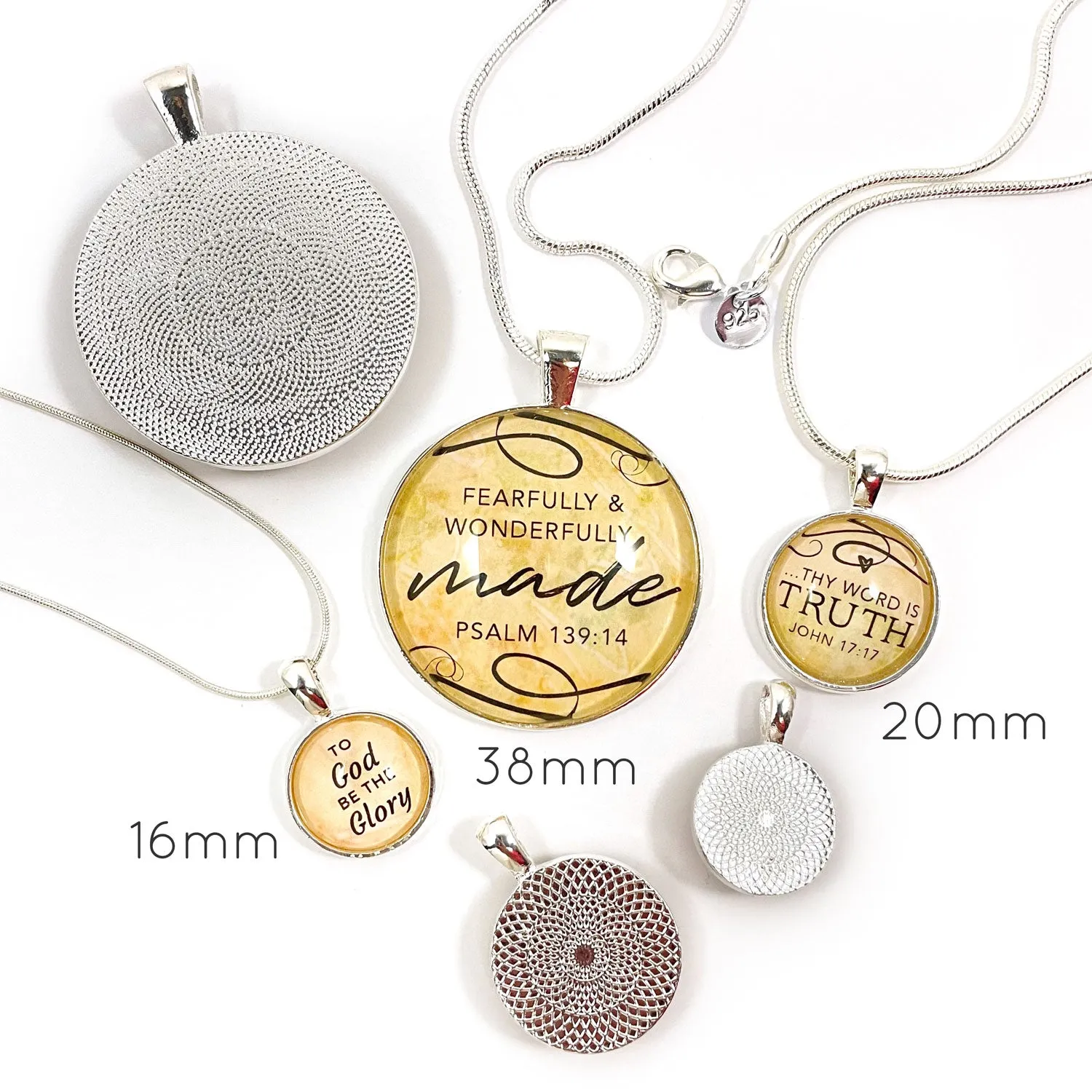 "I Am A Child of God" Christian Scripture Pendant Necklace – Silver-Plated, 16mm or 20mm