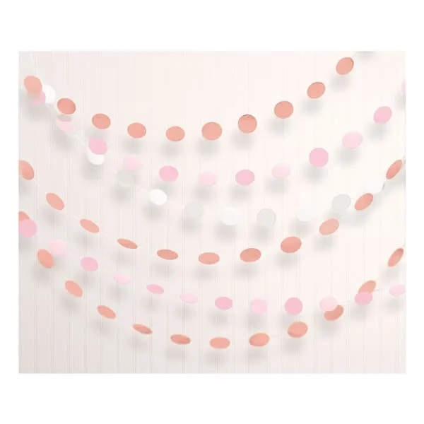 Rose Gold String Decorations 6pk