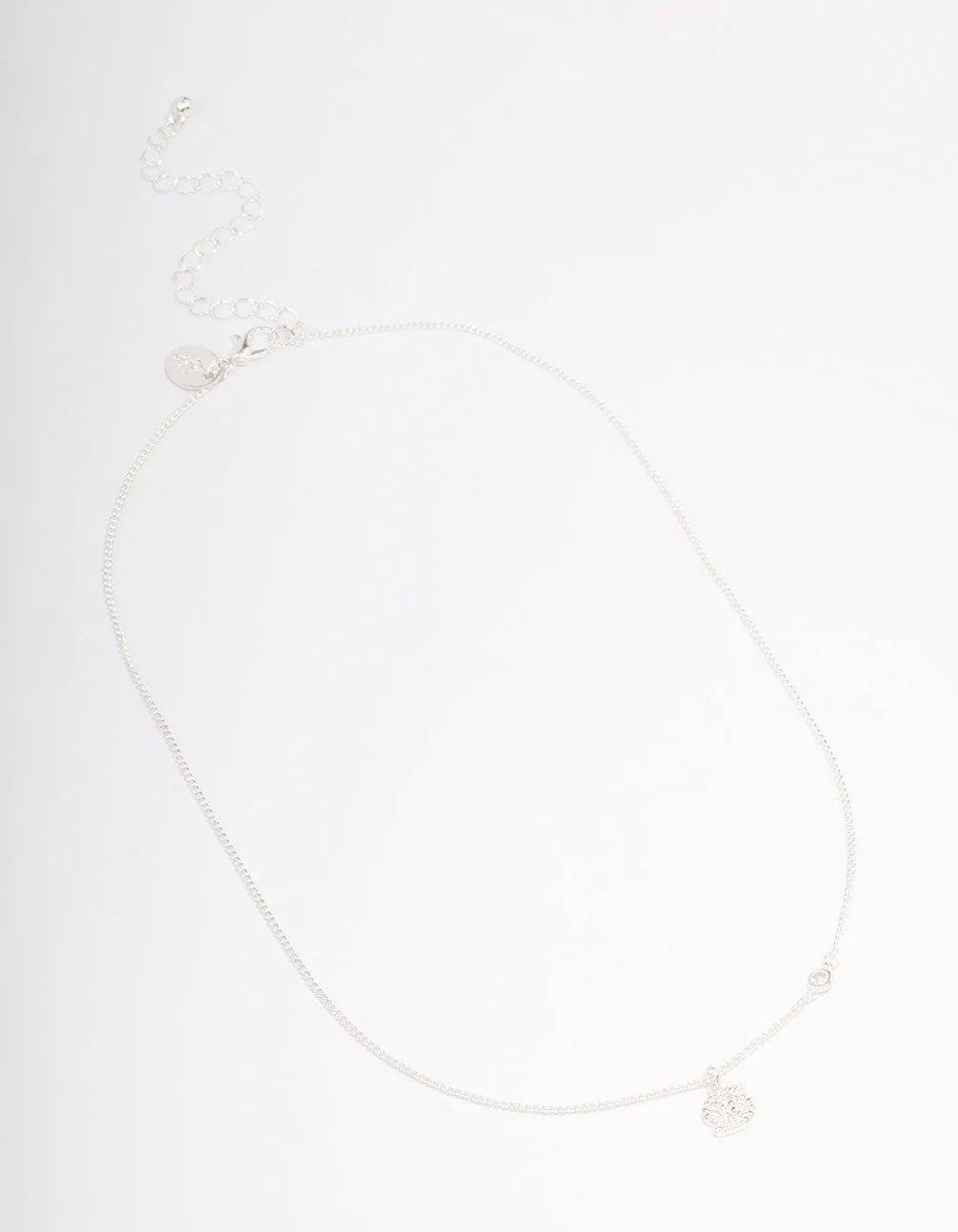 Silver Plated Cancer Necklace With Cubic Zirconia Pendant