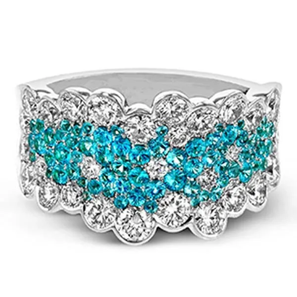 Simon G. 2.50 Carat Blue Paraiba Tourmaline and Pave Diamond Ring