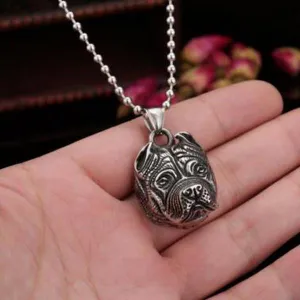Stainless Steel Pitbull Bulldog Pendant Necklace