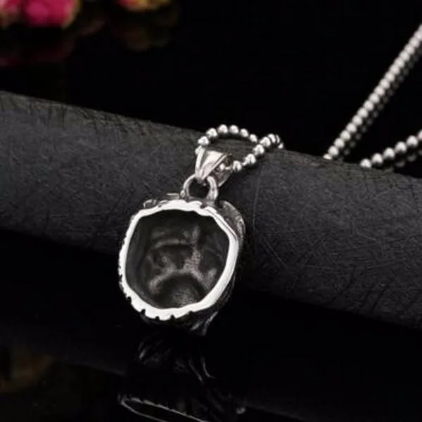 Stainless Steel Pitbull Bulldog Pendant Necklace