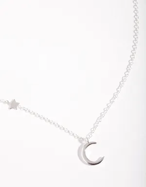 Sterling Silver Asymmetrical Celestial Necklace
