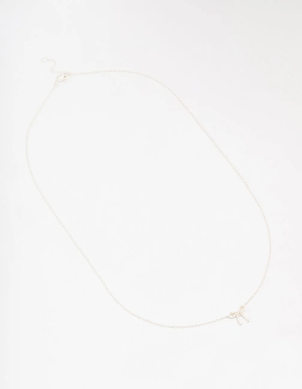 Sterling Silver Cubic Zirconia Bow Pendant Necklace