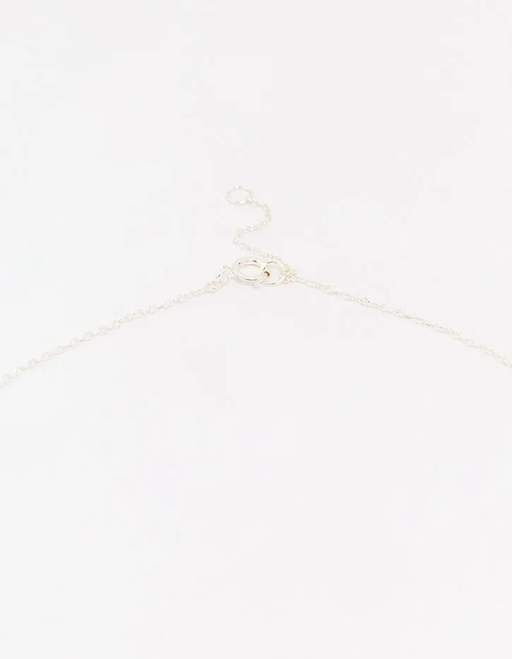 Sterling Silver Cubic Zirconia Bow Pendant Necklace