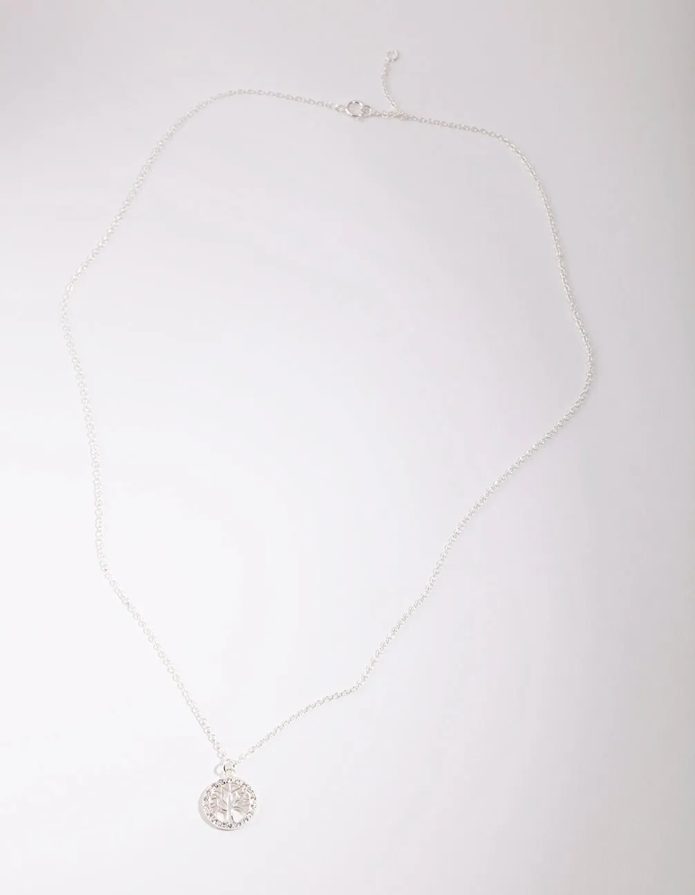 Sterling Silver Cubic Zirconia Tree Of Life Necklace