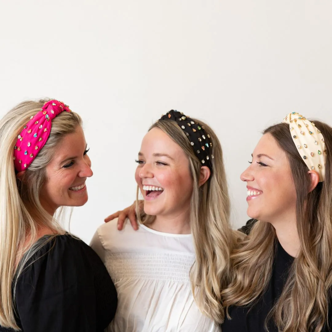 Traditional Knot Headband - Black Gem