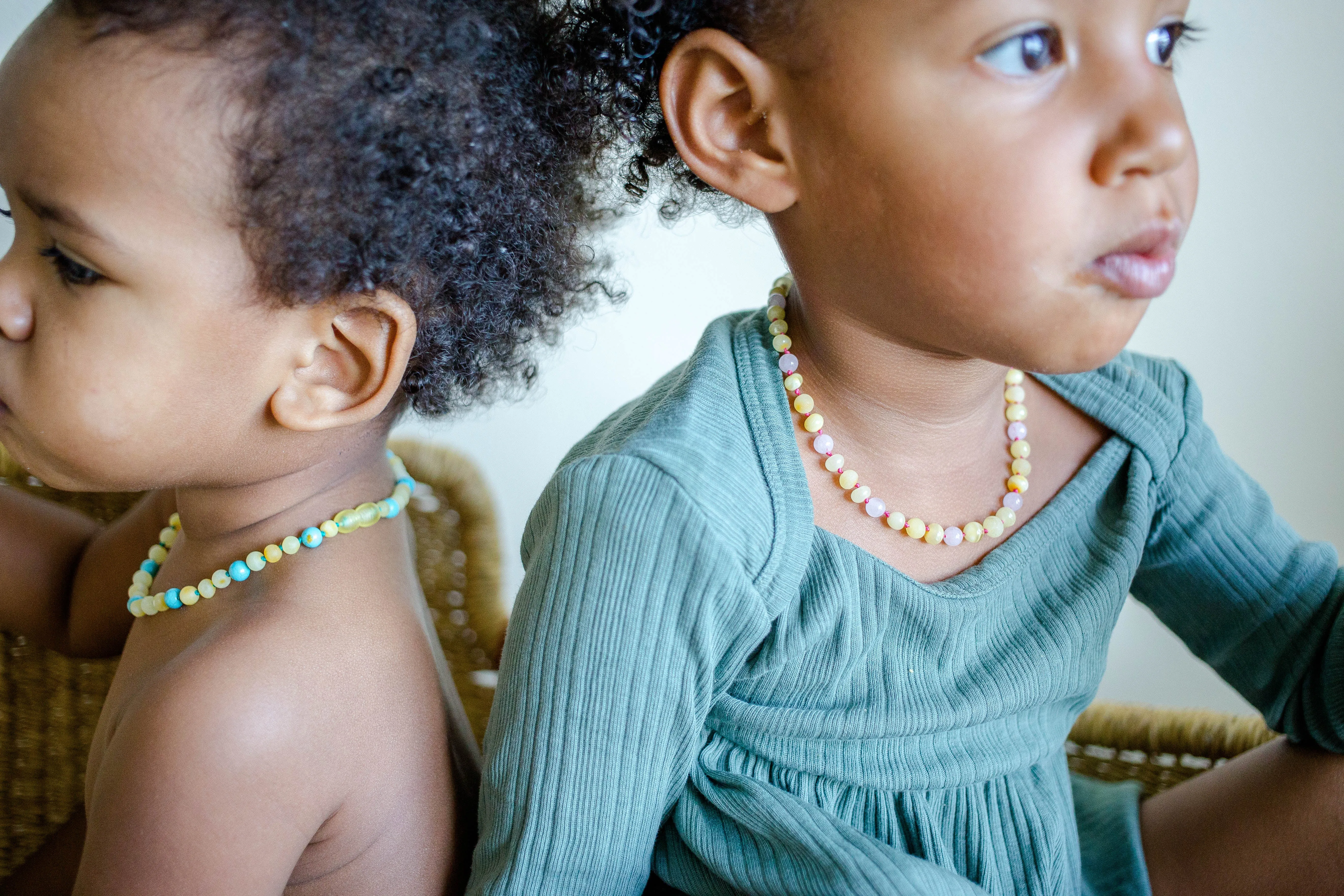 Turquoise   Raw Buttermilk Baltic Amber Teething Necklace ll General Pain ll Fatigue ll Drooling