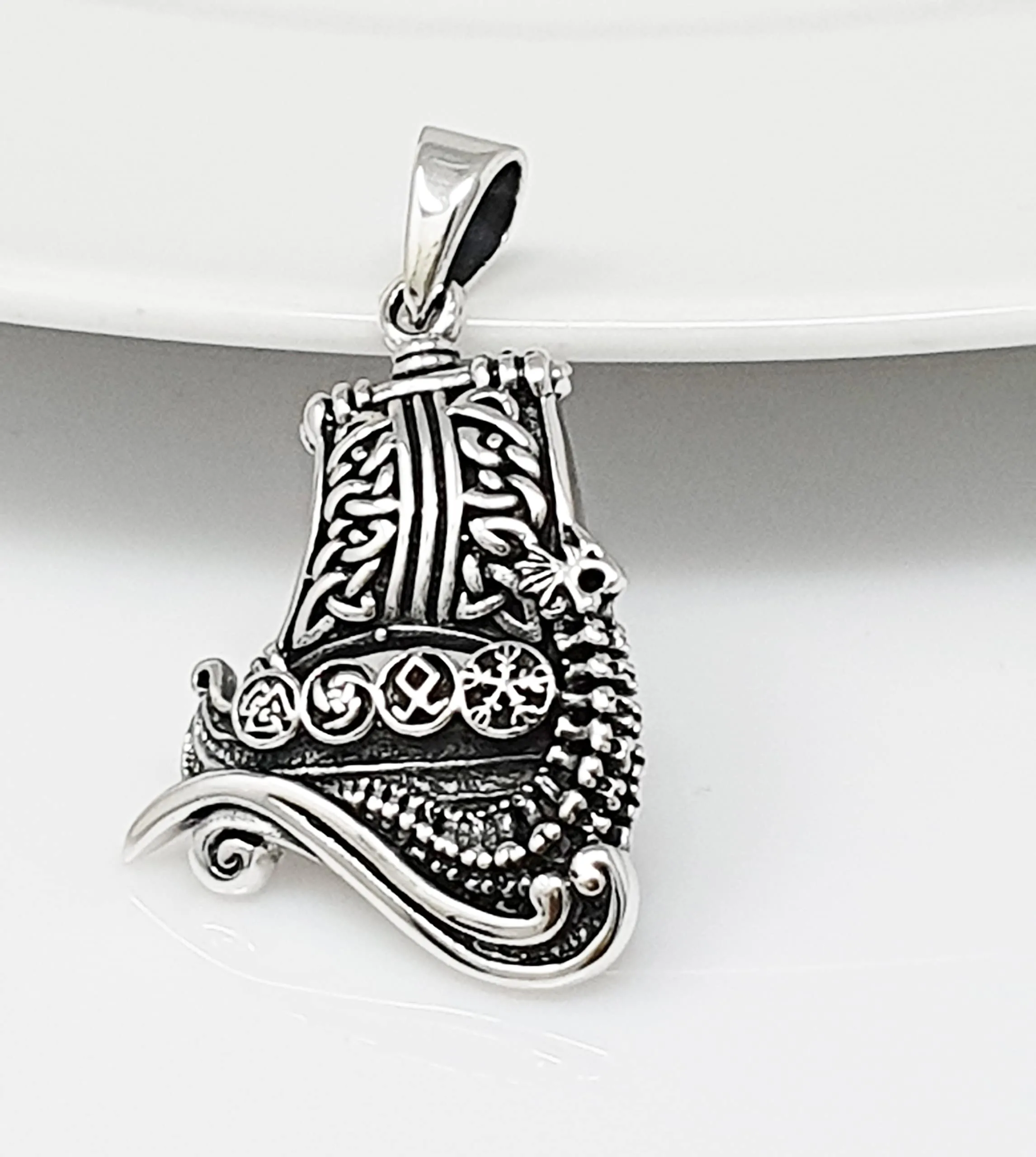 Viking Drakkar Ship Pendant For Men and Women | 925 Sterling Silver Pendant