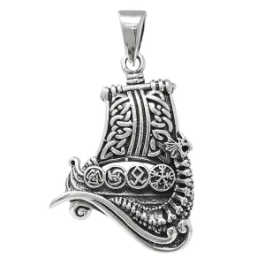 Viking Drakkar Ship Pendant For Men and Women | 925 Sterling Silver Pendant