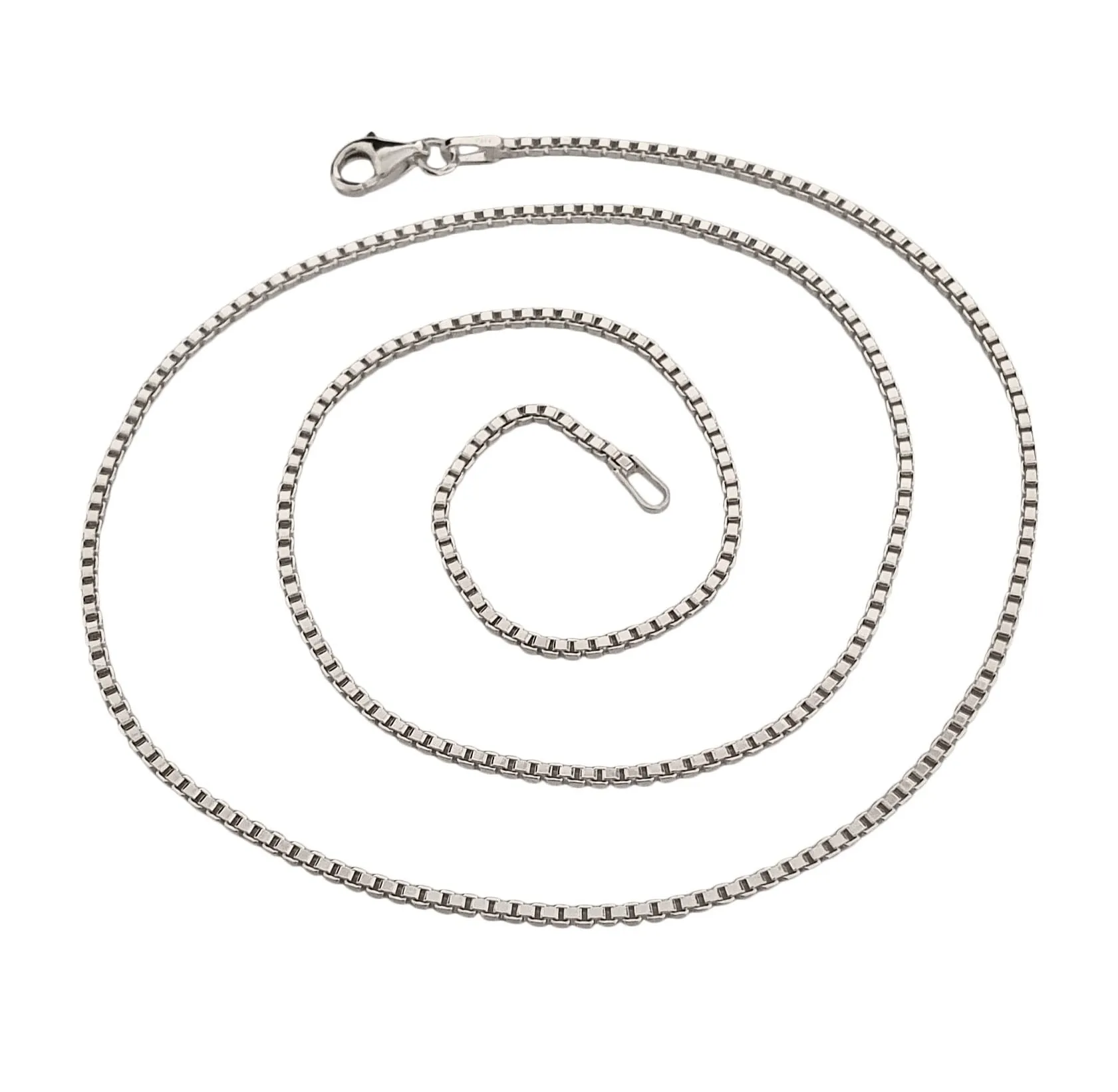 Womens Mens 1.6mm 925 Sterling Silver Box Chain Necklace