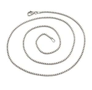Womens Mens 1.6mm 925 Sterling Silver Box Chain Necklace