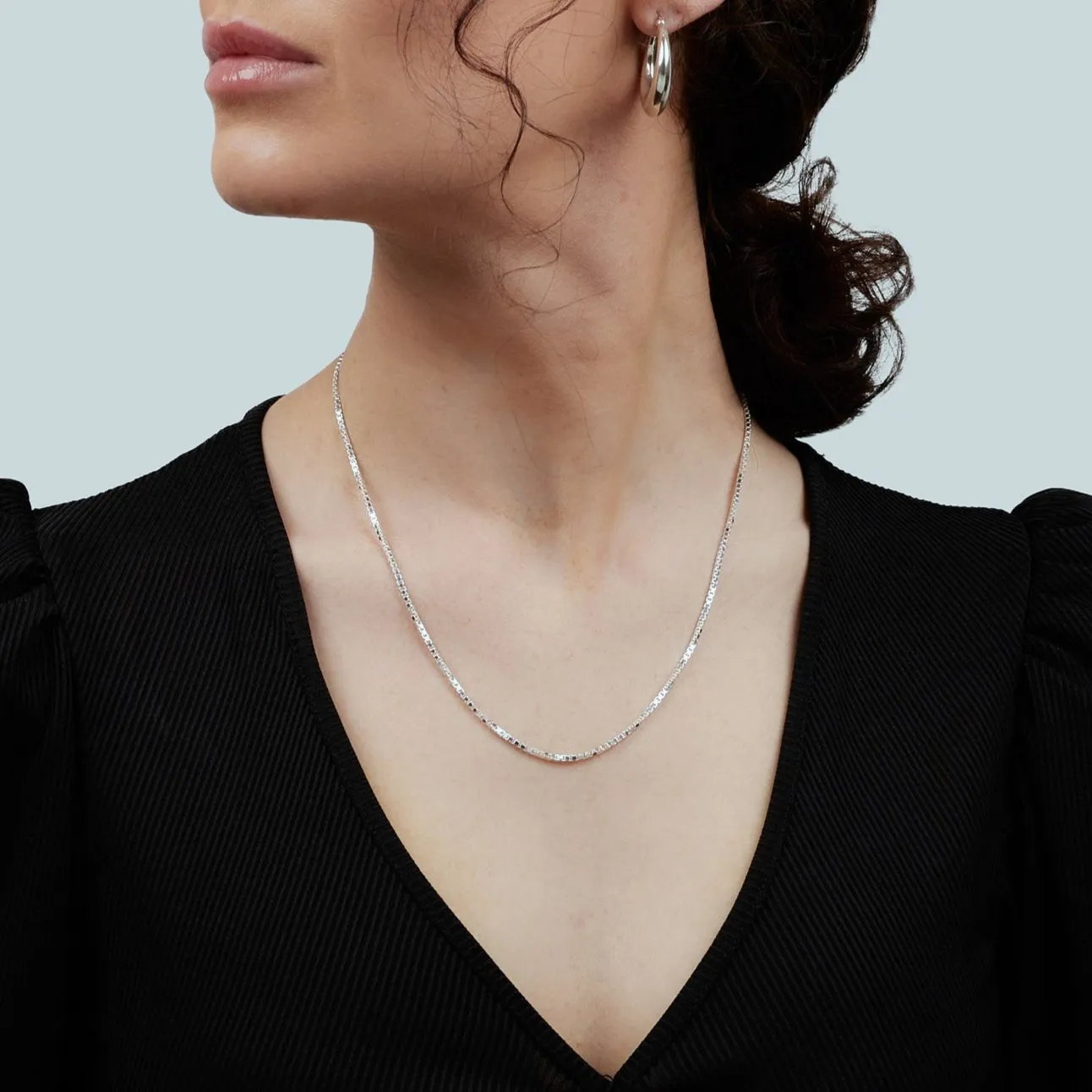 Womens Mens 1.6mm 925 Sterling Silver Box Chain Necklace