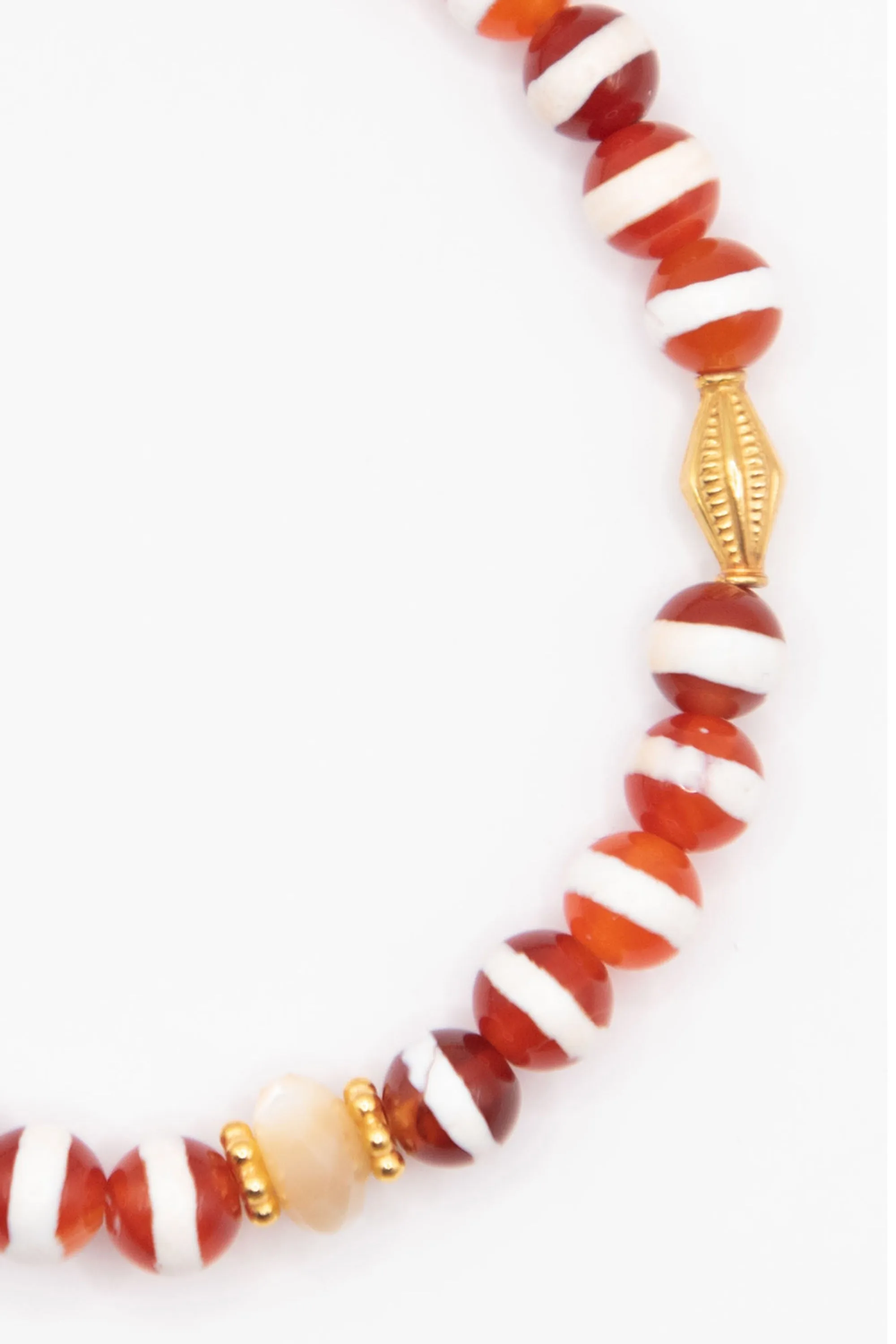 Womens Stripe Bracelet, Brown Agate