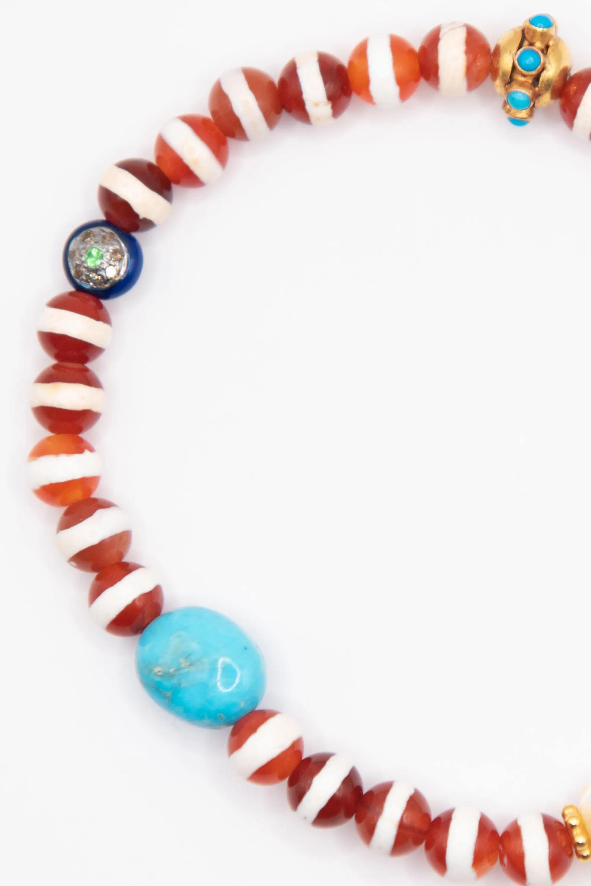 Womens Stripe Bracelet, Brown Agate